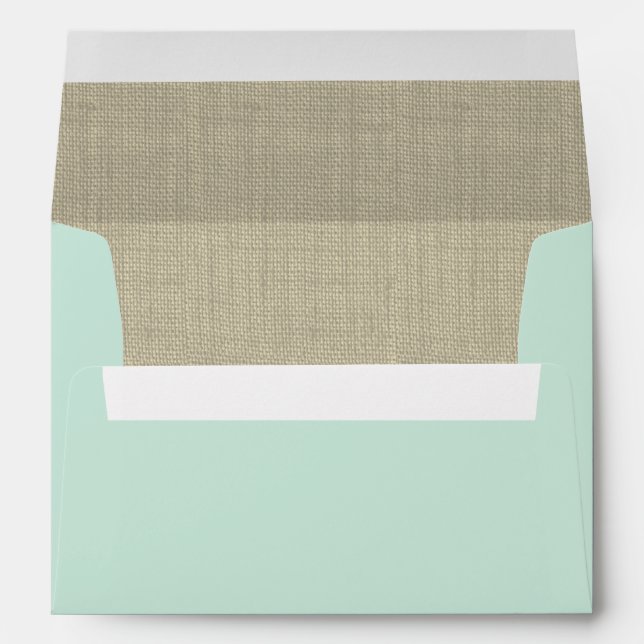 Mint Green and Burlap Envelope (Back (Bottom))