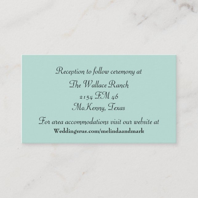 Mint Green and Chevron Wedding Enclosure Card (Front)