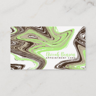 mint green and chocolate strokes appointment card