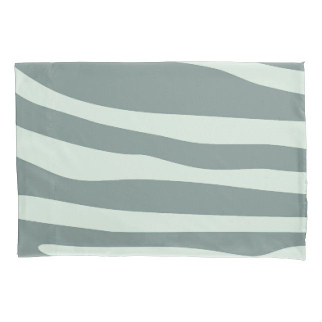 Mint green and cream, and black zebra print pillow case (Front)