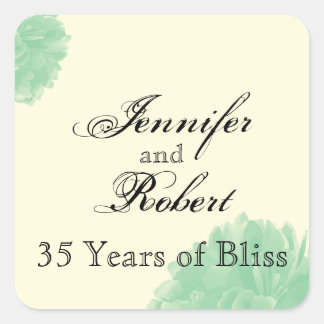 Mint Green and Cream Peony Envelope Seal