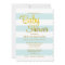 Mint Green and Faux Gold Stripes Baby Shower