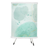 mint green and gold abstract print table lamp (Right)