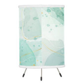 mint green and gold abstract print table lamp (Back)
