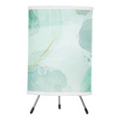 mint green and gold abstract print table lamp (Front)