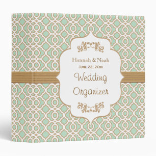 Mint Green and Gold Moroccan Wedding Planner Binder