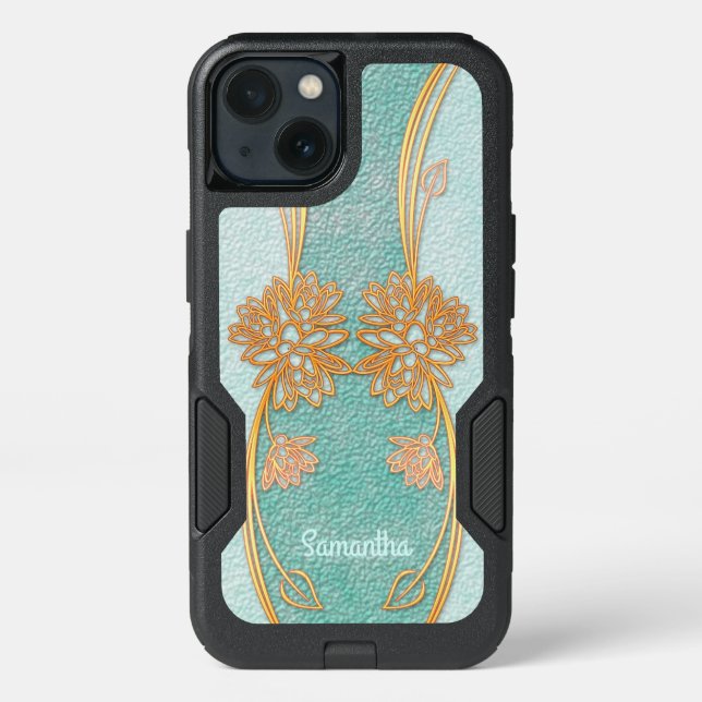 Mint Green and Gold OtterBox Google Pixel XL Case (Back)