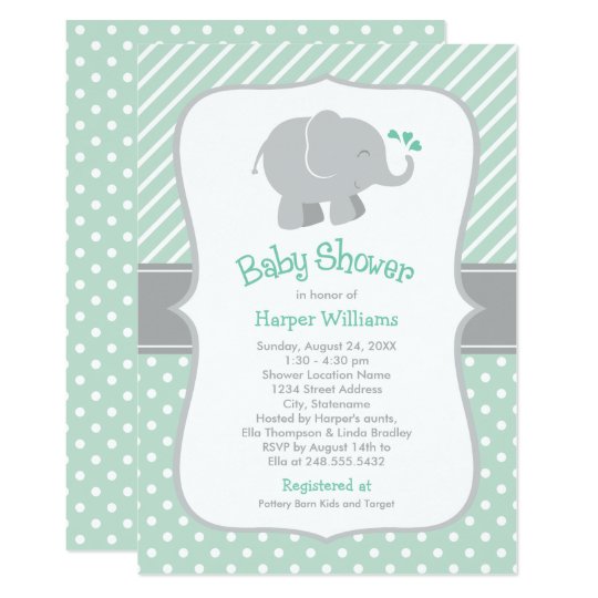 Mint Green Baby Shower Invitations 3