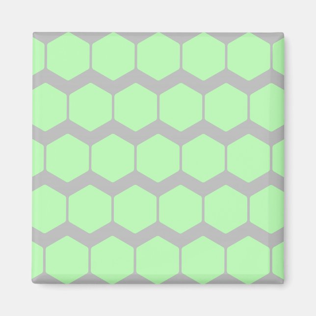 Mint Green and Gray, Retro Geometric Pattern. Magnet (Front)