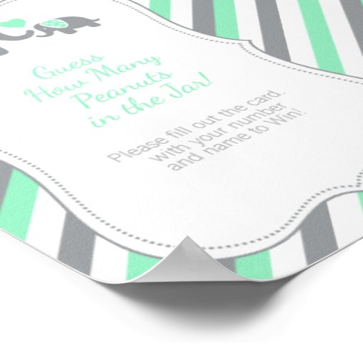 Mint Green and Gray Stripe Elephant -Instructions Poster | Zazzle