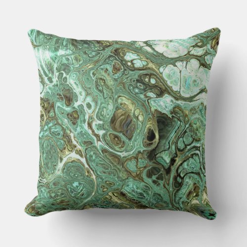 Mint Green and Gray Swirl Throw Pillow