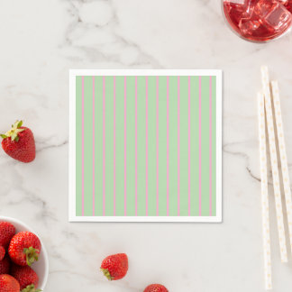 Mint Green and Light Pink Striped Light Wall Plate Napkins