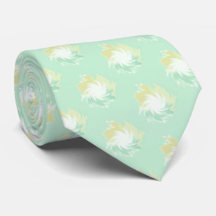 Mint Green and Mustard Yellow Pastel Pattern Neck Tie