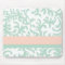 Mint Green and Peach Pink Floral Pattern