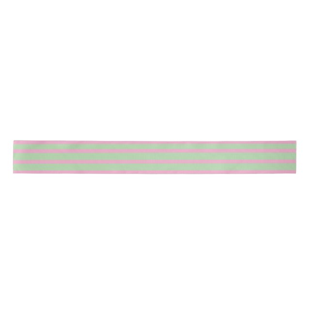 Mint green and pink striped ribbon pastel baby (Front)