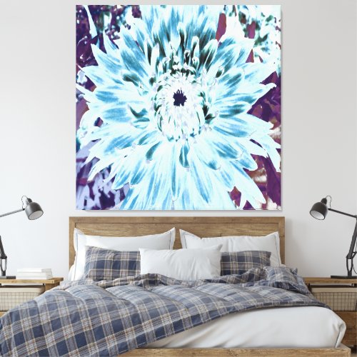Mint Green and Teal Dahlia Flower Canvas Print