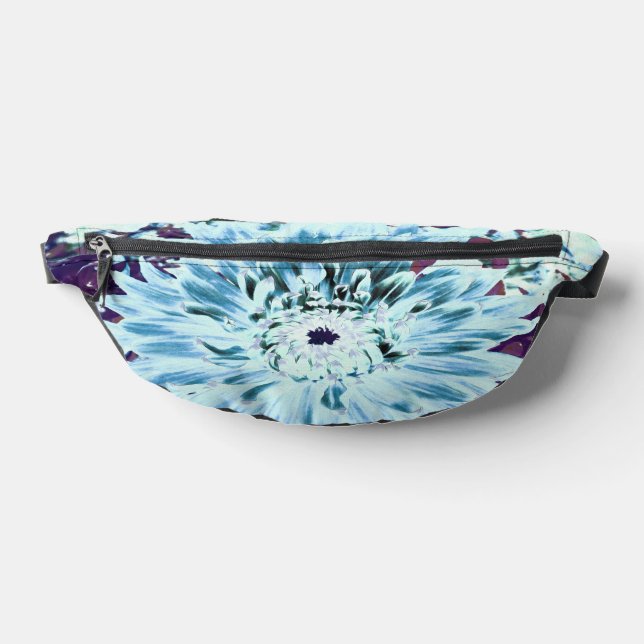 Mint Green and Teal Dahlia Flower Fanny Pack (Lay Down)
