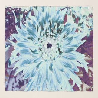 Mint Green and Teal Dahlia Flower Scarf