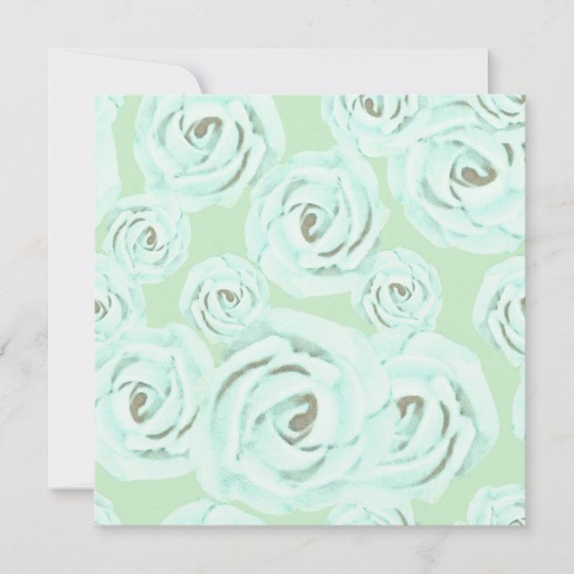 Mint green and teal frosting invitation  (Front)
