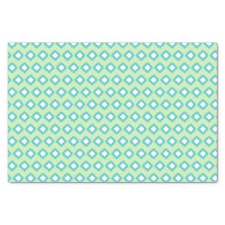 Mint Green and Teal Tribal Ikat Pattern Tissue Paper