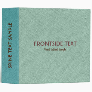Mint-green and turquoise faux linen texture 3 ring binder