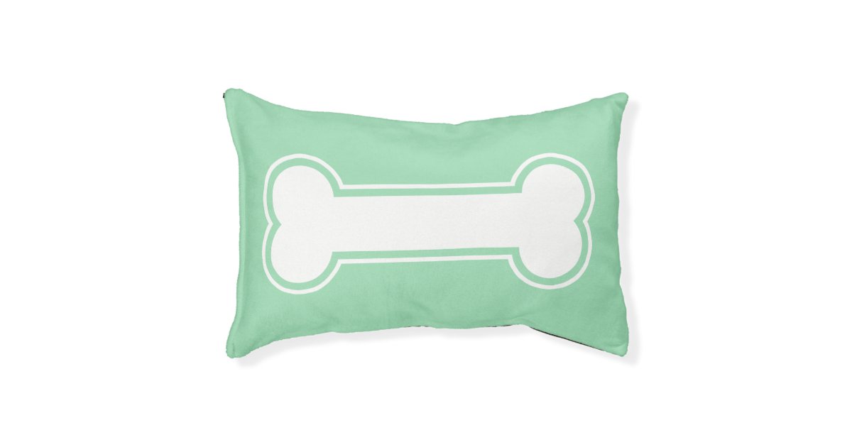 Mint Green And White Cartoon Dog Bone Dog Bed | Zazzle