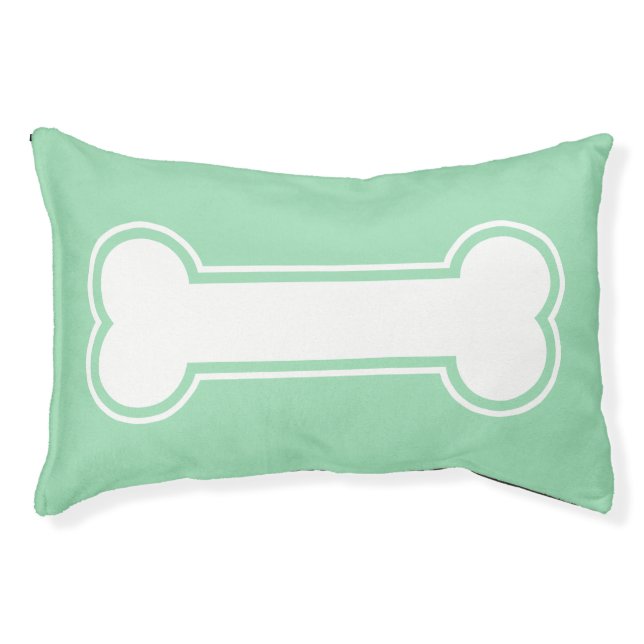 Mint Green And White Cartoon Dog Bone Pet Bed (Front)