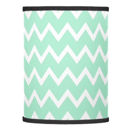 Mint Green and White Chevron Pattern Lamp Shade (Left)