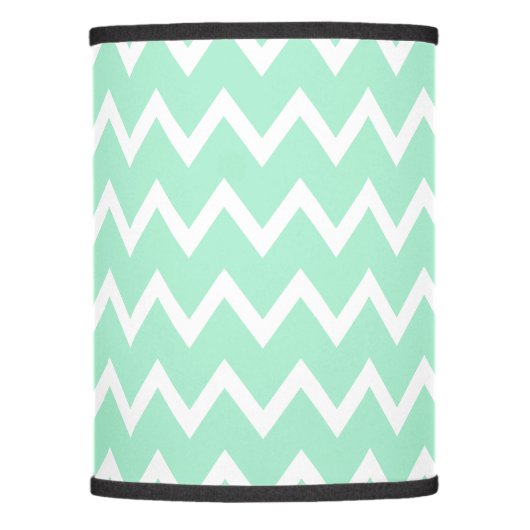 Mint Green and White Chevron Pattern Lamp Shade (Front)