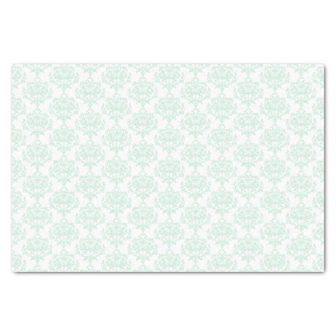 Mint Green And White Damask Tissue Paper Zazzle