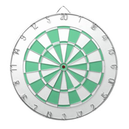 Mint Green And White Dartboard With Darts