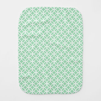 Mint Green and White Geometric Pattern Burp Cloth