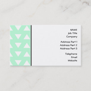 Mint Green and White Geometric Pattern. Business Card