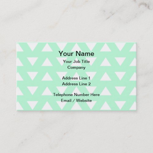 Mint Green and White Geometric Pattern. Business Card Templates