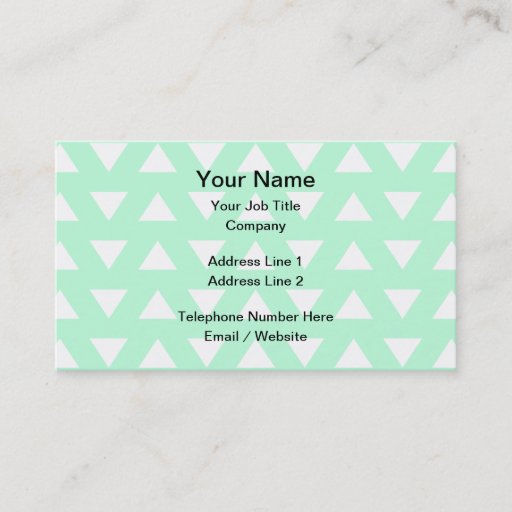 Customizable Mint Green and White Geometric Pattern. Business Card Templates