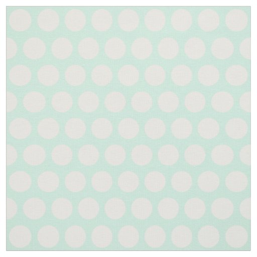 mint green and white large polka dots fabric
