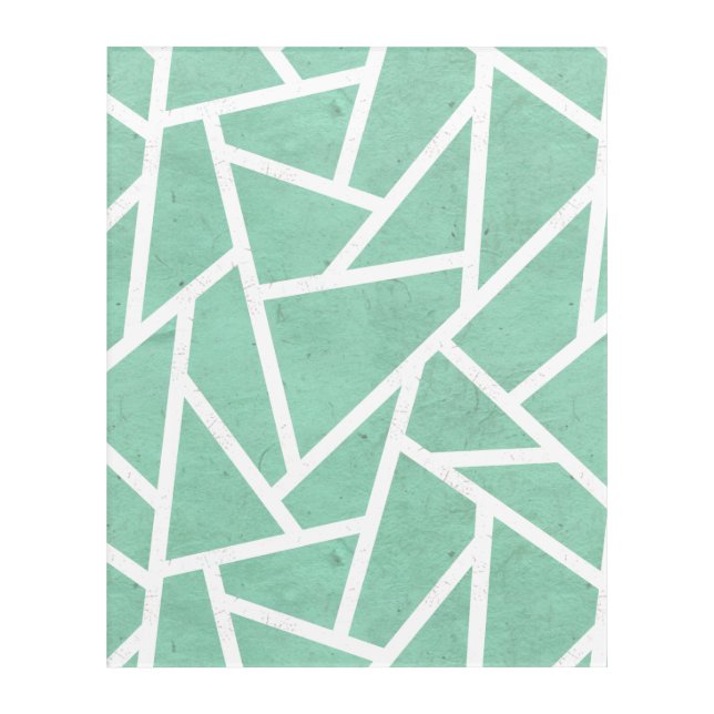 Mint green and white mosaic pattern acrylic print (Front)