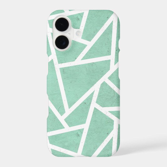 Mint green and white mosaic pattern Case-Mate iPhone case (Back)