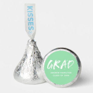 Mint Green and White Paint Splatter Graduation Hershey®'s Kisses®