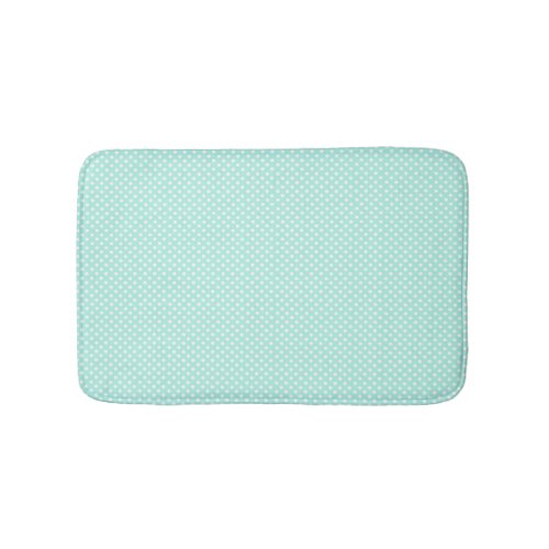 Mint Green and White Polka Dot Bath Mat