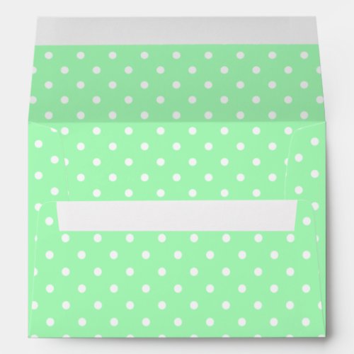 Mint Green and White Polka Dot Envelope
