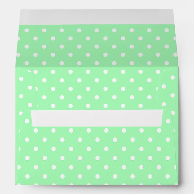 Mint Green and White Polka Dot Envelope (Back (Bottom))