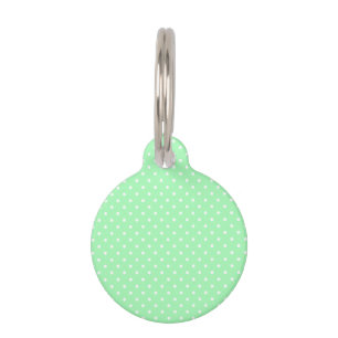 Mint Green and White Polka Dot Pet ID Tag