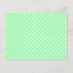 Mint Green and White Polka Dot Postcard