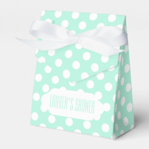 Mint green and white polka dots custom favor box