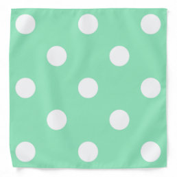 Mint Green And White Polka Dots Elegant Rustic Bandana