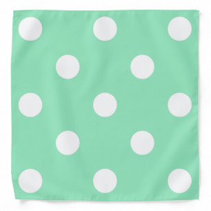 Mint Green And White Polka Dots Elegant Rustic Bandana