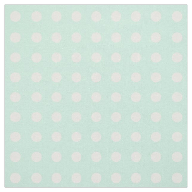 mint green and white polka dots fabric (Swatch)