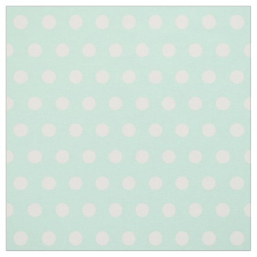mint green and white polka dots fabric