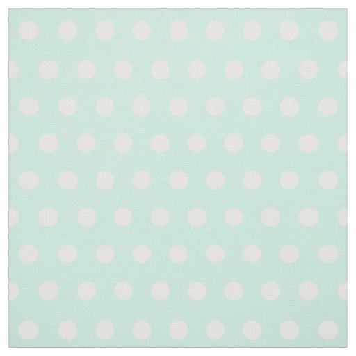mint green and white polka dots fabric
